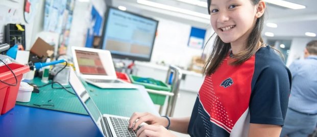 Secondary student mastering digital learning at Stamford HK