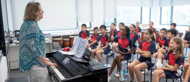 Elementary Stamford American School music class