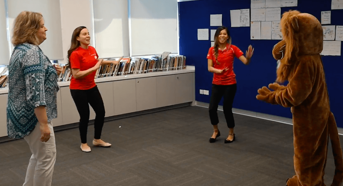 Stamford HK teachers demonstrate fun music activities.