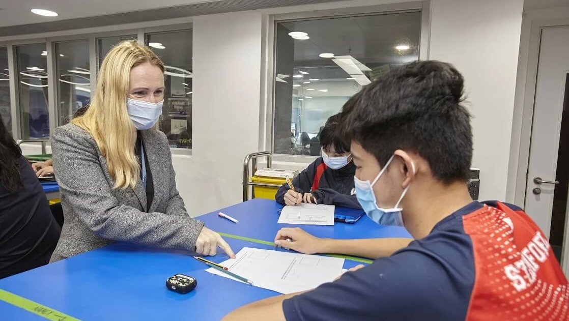 Secondary Principal coaching student at Stamford American HK