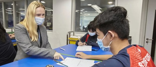 Secondary Principal coaching student at Stamford American HK