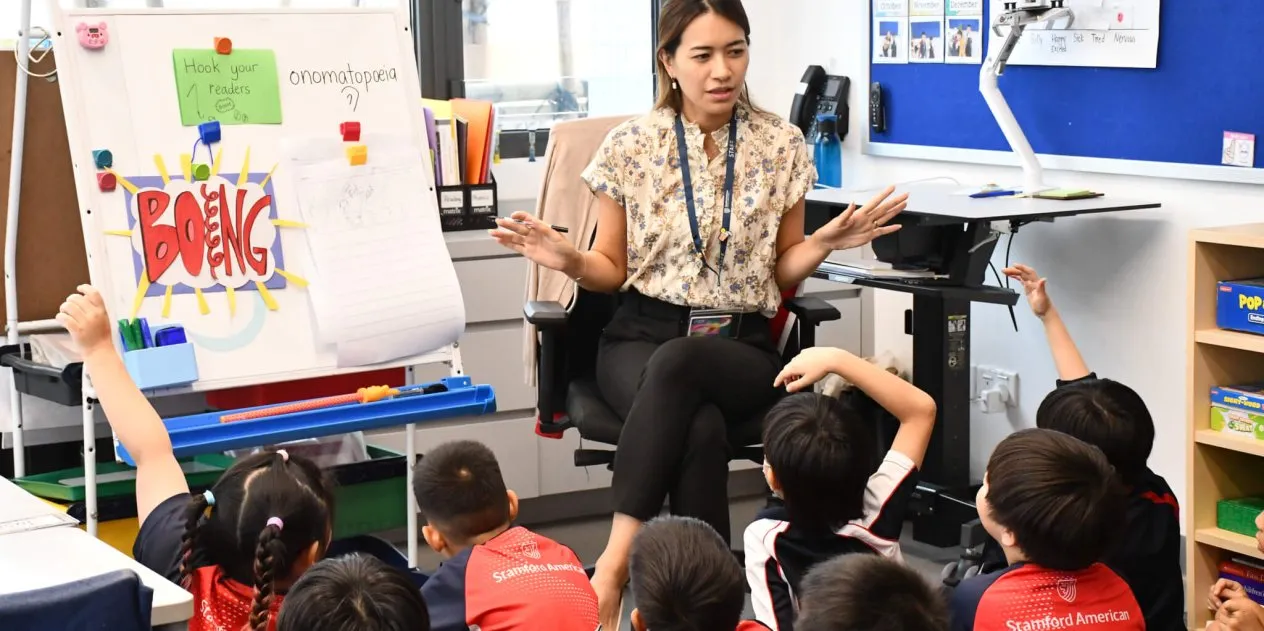 teacher talking to her class