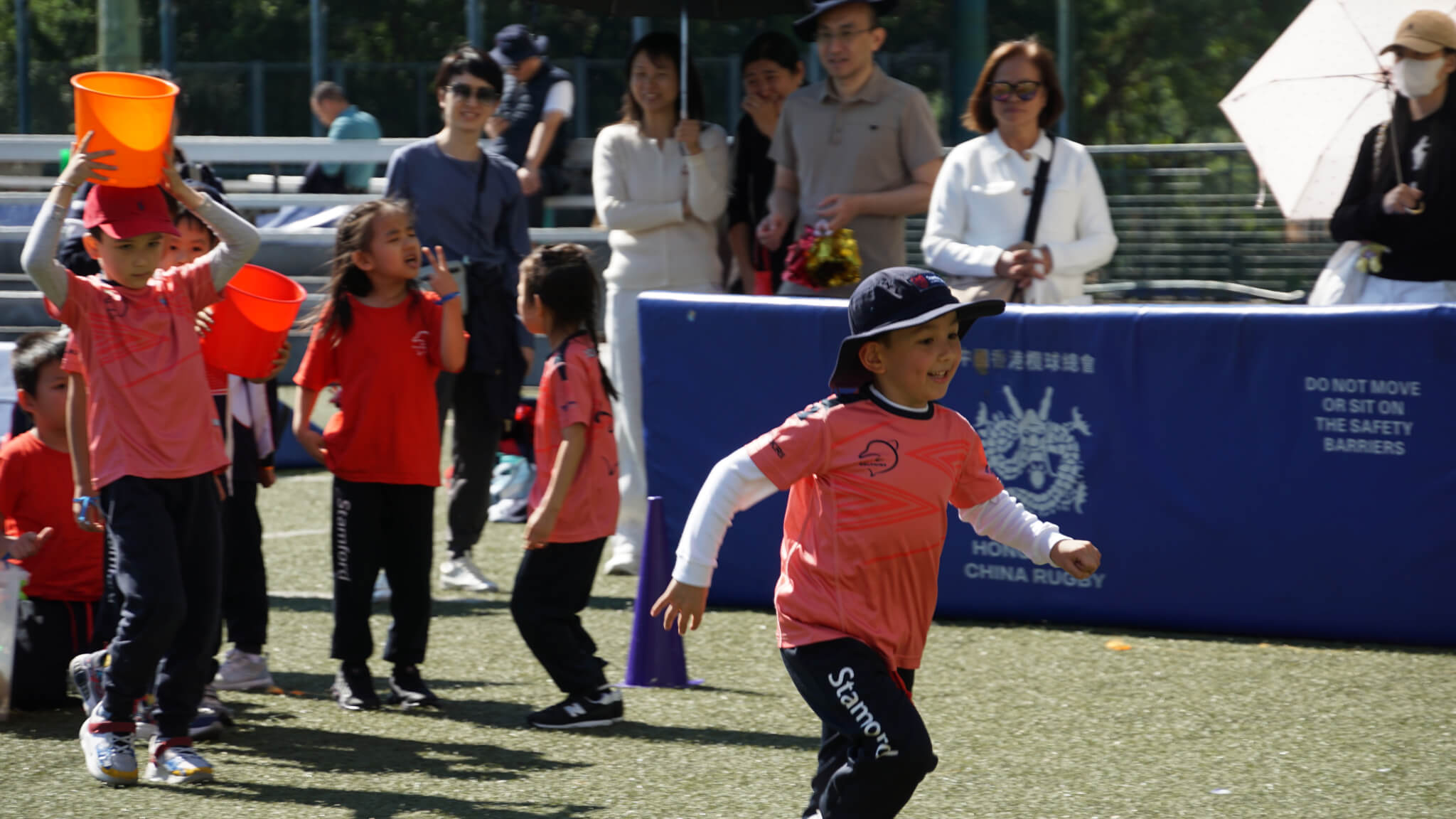 child playing at a sports day