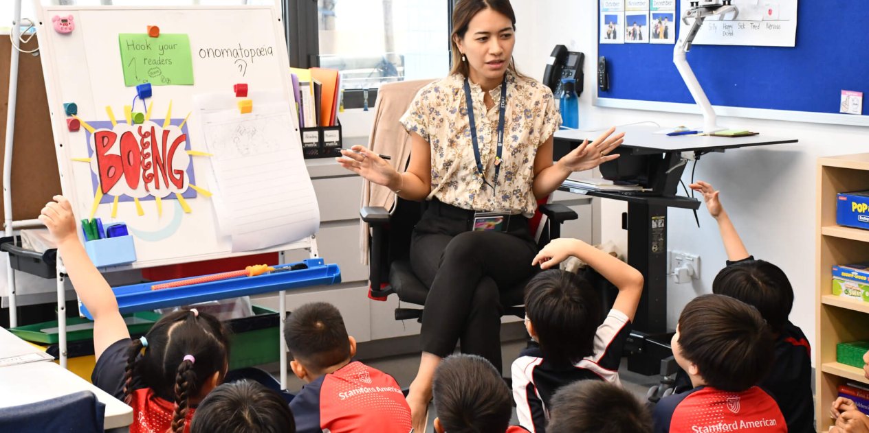 teacher talking to her class
