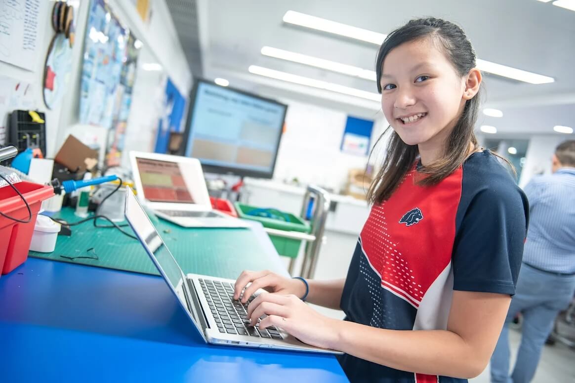 Secondary student mastering digital learning at Stamford HK