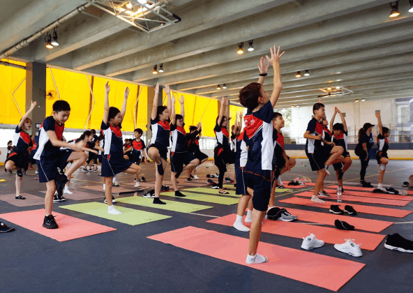 Student well-being exercise at Stamford American HK