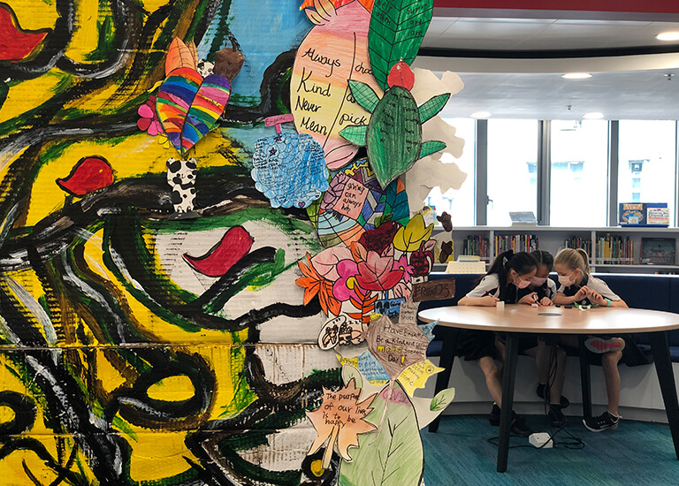 Wellness student artwork collage Be Well Day