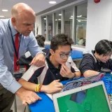 Secondary students coding at Stamford American HK