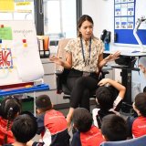 teacher talking to her class