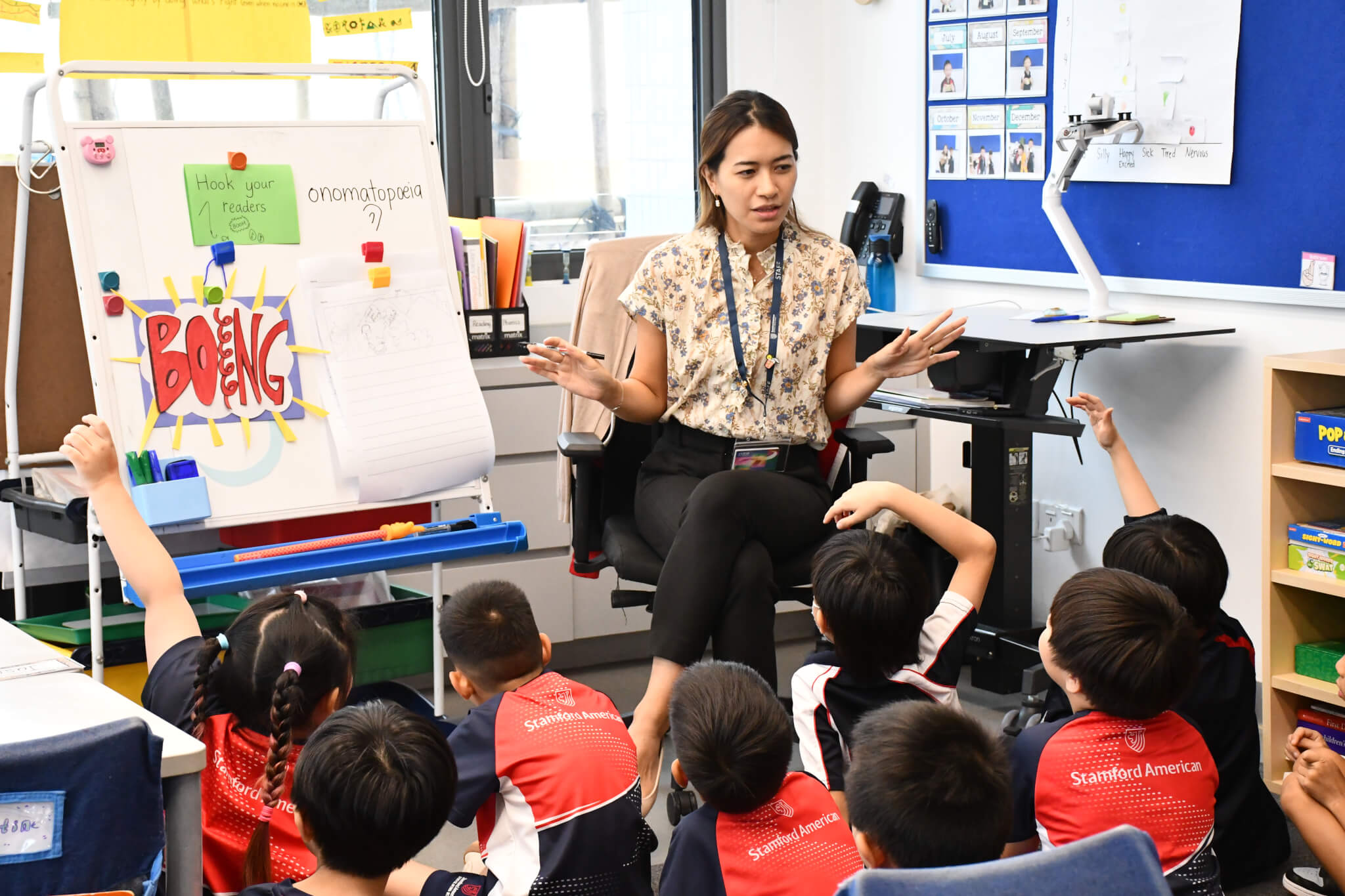 teacher talking to her class